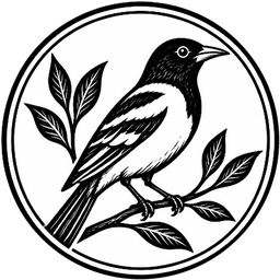 The OzkrAC logo: a bird on a branch, in a woodcut